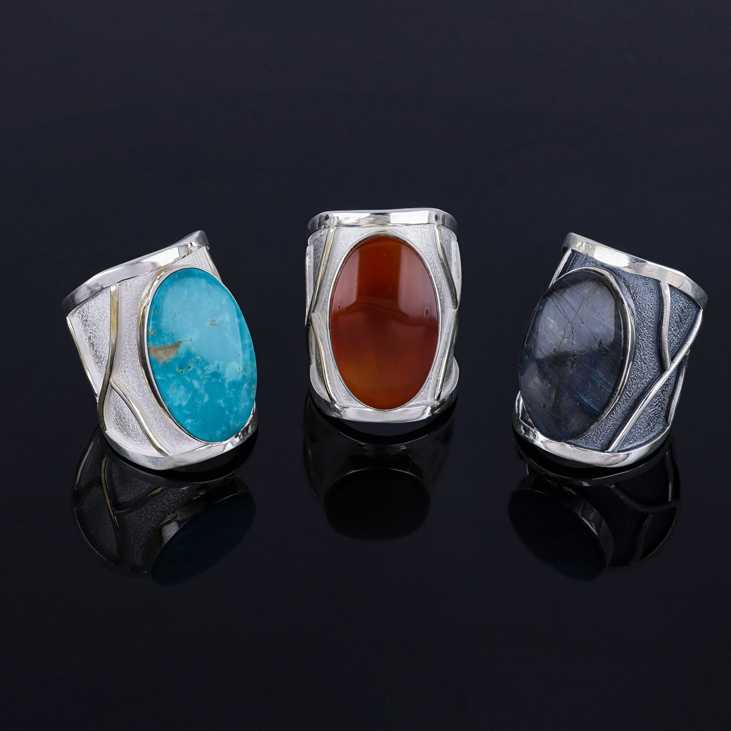 Ring ANCIENT with Turquoise, Carnelian, and Labradorite