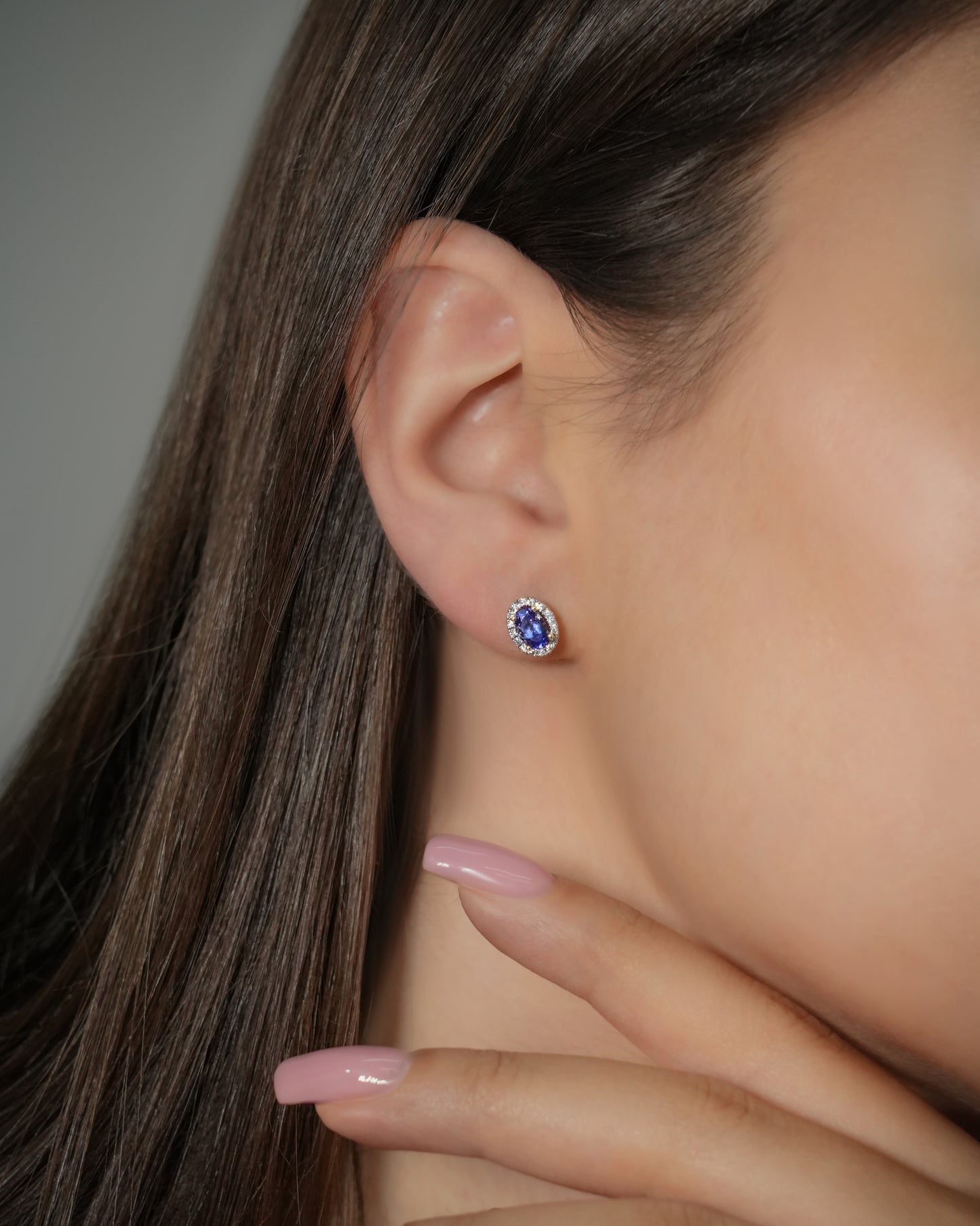 14K Gold Tanzanite & Diamond Earrings