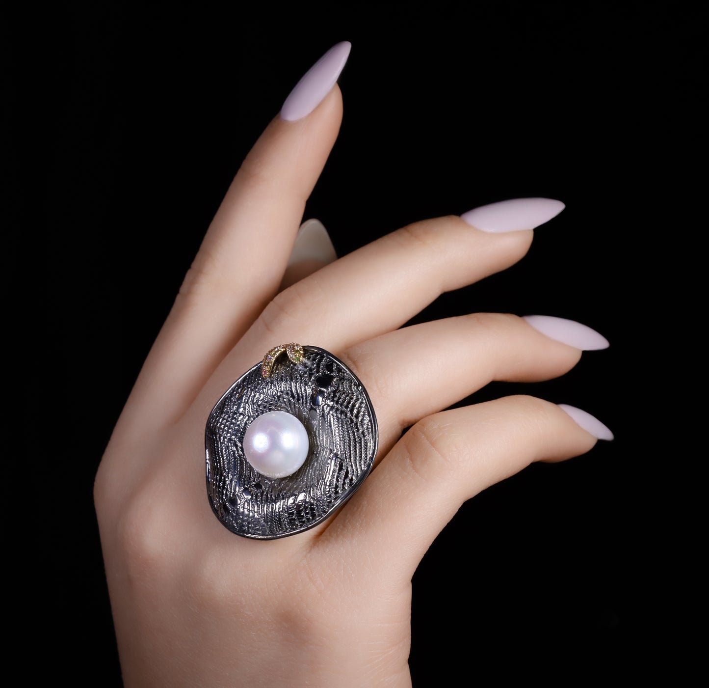 Ring FULL MOON with Natural Pearl