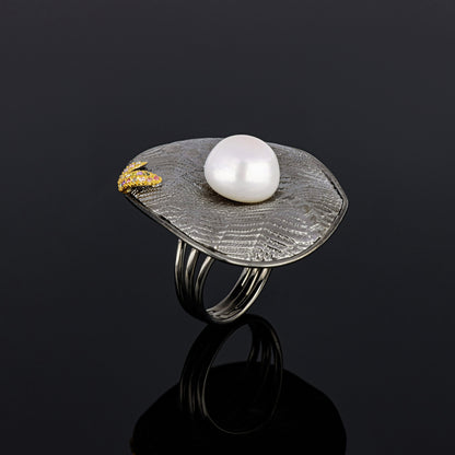 Ring FULL MOON with Natural Pearl