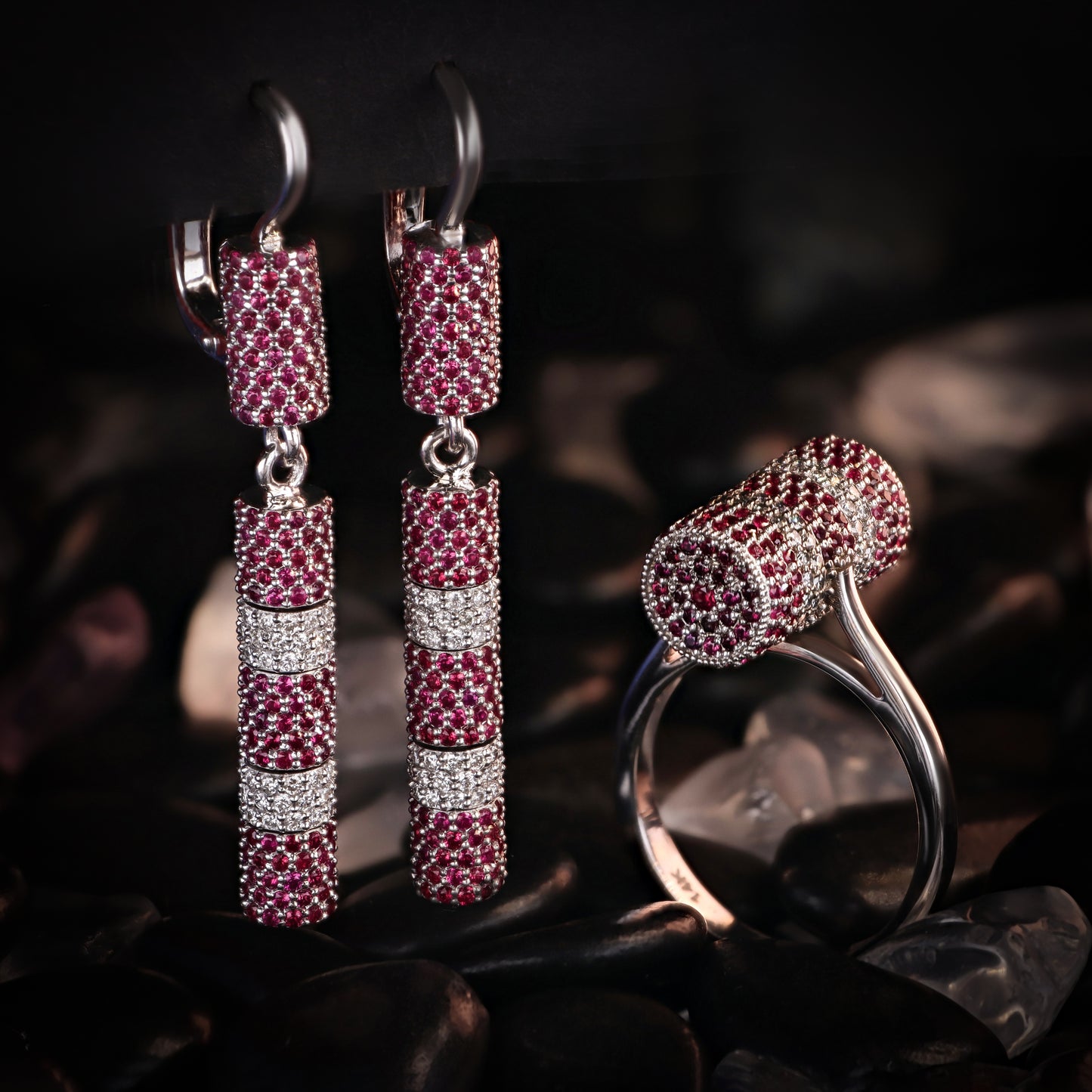 14K Gold Ruby & Diamond Set