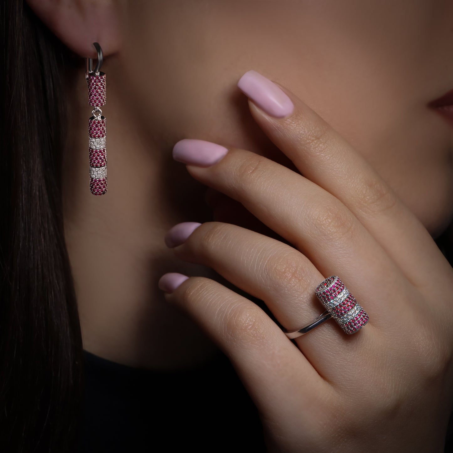 14K Gold Ruby & Diamond Set