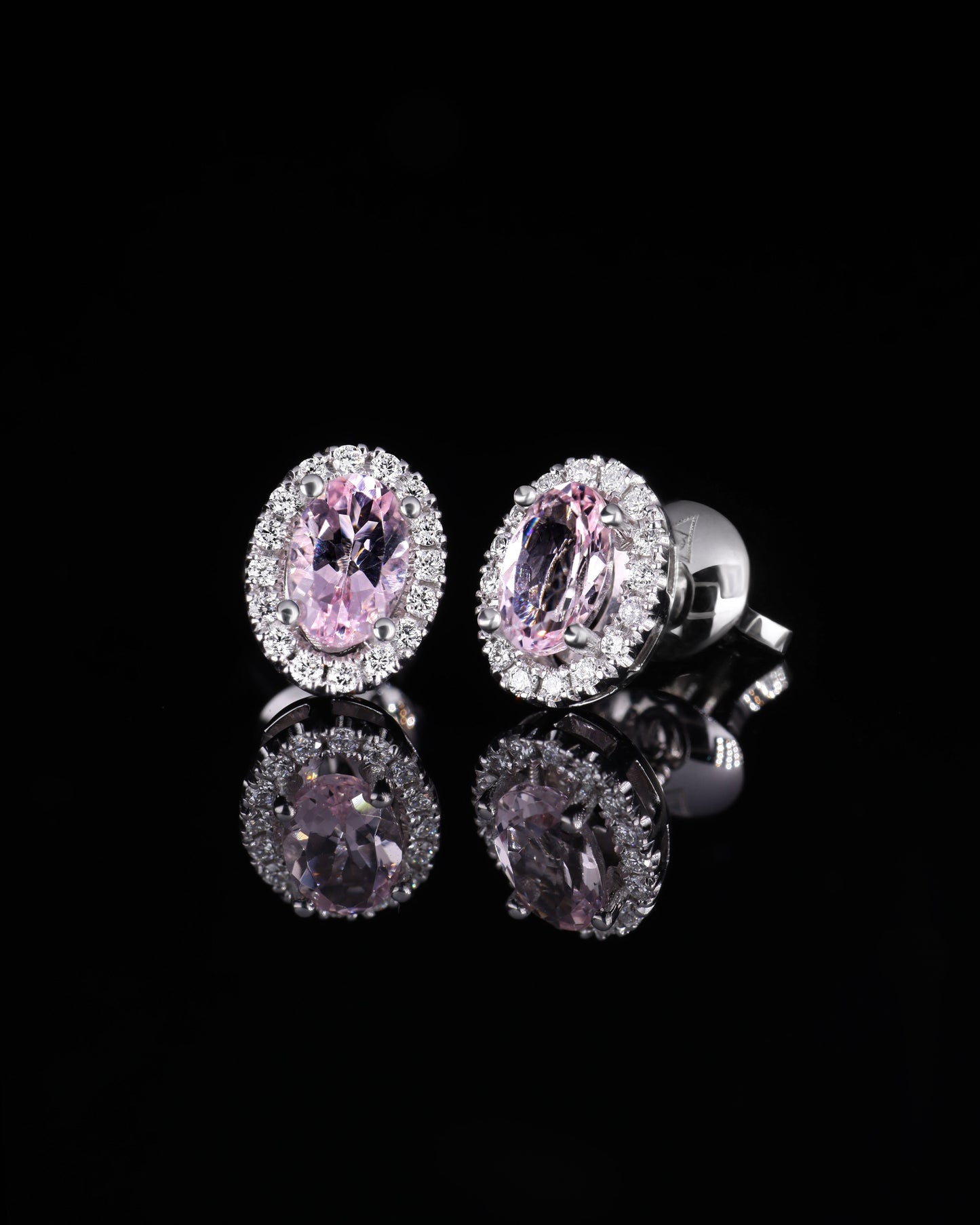14K Gold Morganite & Diamond Earrings