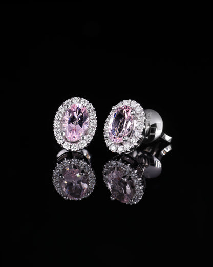 14K Gold Morganite & Diamond Earrings