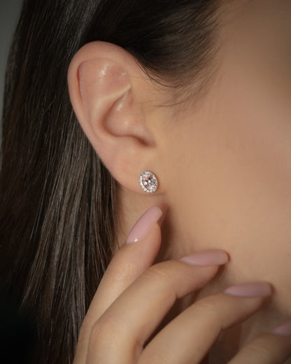 14K Gold Morganite & Diamond Earrings