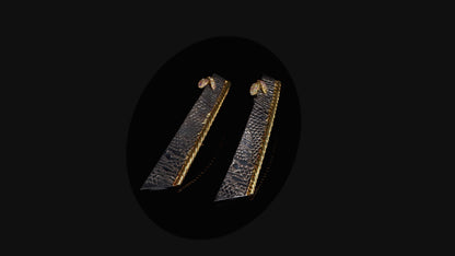 Earring Sharp Black Rhodium Gold-Plated with Tourmalines