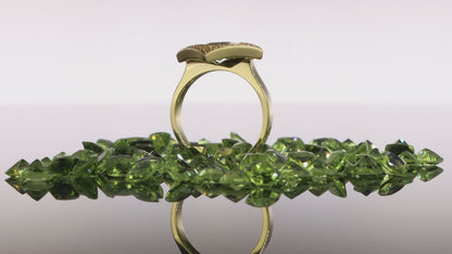 14K Gold Peridot & Yellow Sapphire Set