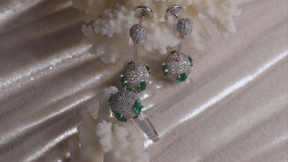 18K Gold Emerald & Diamond Set