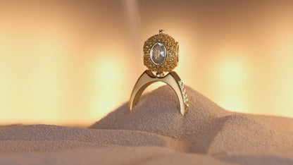 14K Gold Aquamarine & Yellow Sapphire Set