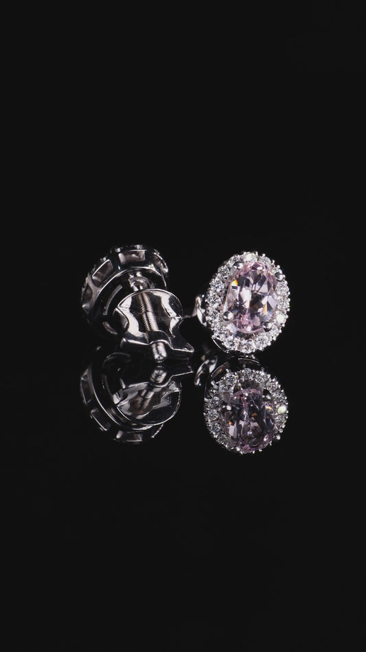 14K Gold Morganite & Diamond Earrings