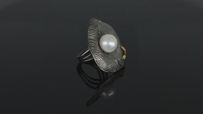 Ring FULL MOON with Natural Pearl