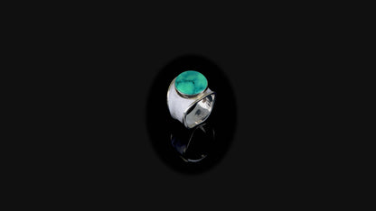 Ring OCEAN LOVE with Turquoise, Lapis Lazuli, and Nephrite